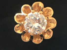 21,6 K Gouden Rozet Oorstekers 0.60 crt Briljantgeslepen Diamant