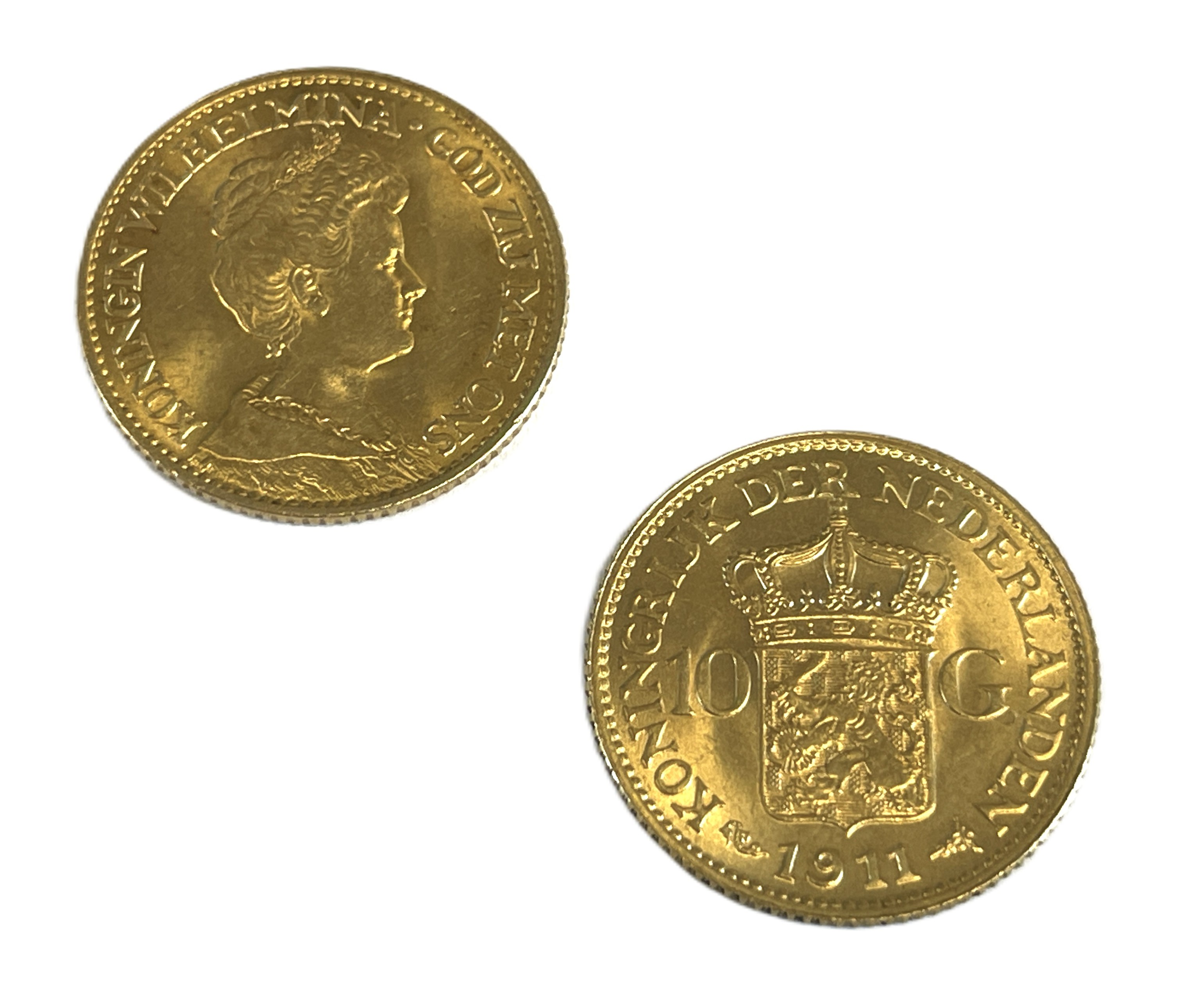Lot - 7 Gouden Tientjes / Gouden Tien Gulden Munten Wilhelmina