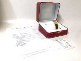 Must de Cartier Tank Quartz Roman Dial - Incl Cartier Garantie / Alligator Goud