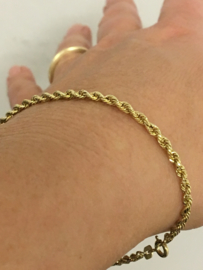 14 K Gouden Koord Armband - 20 cm