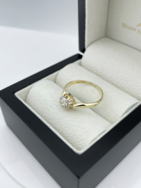Antiek Gouden Solitair Ring 0.50 ct Diamant Antiek Slijpsel - H/VVS1