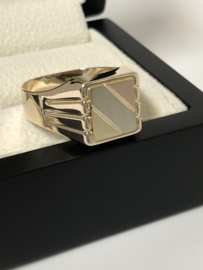 14 K Tricolor Gouden Zegelring - 6,9 g