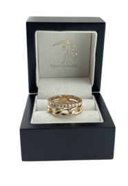 Just Jewels Calista 18 Karaat Rosé Gouden Gourmet / Tennis Schakel Ring 0.47 ct Briljant Geslepen Diamant