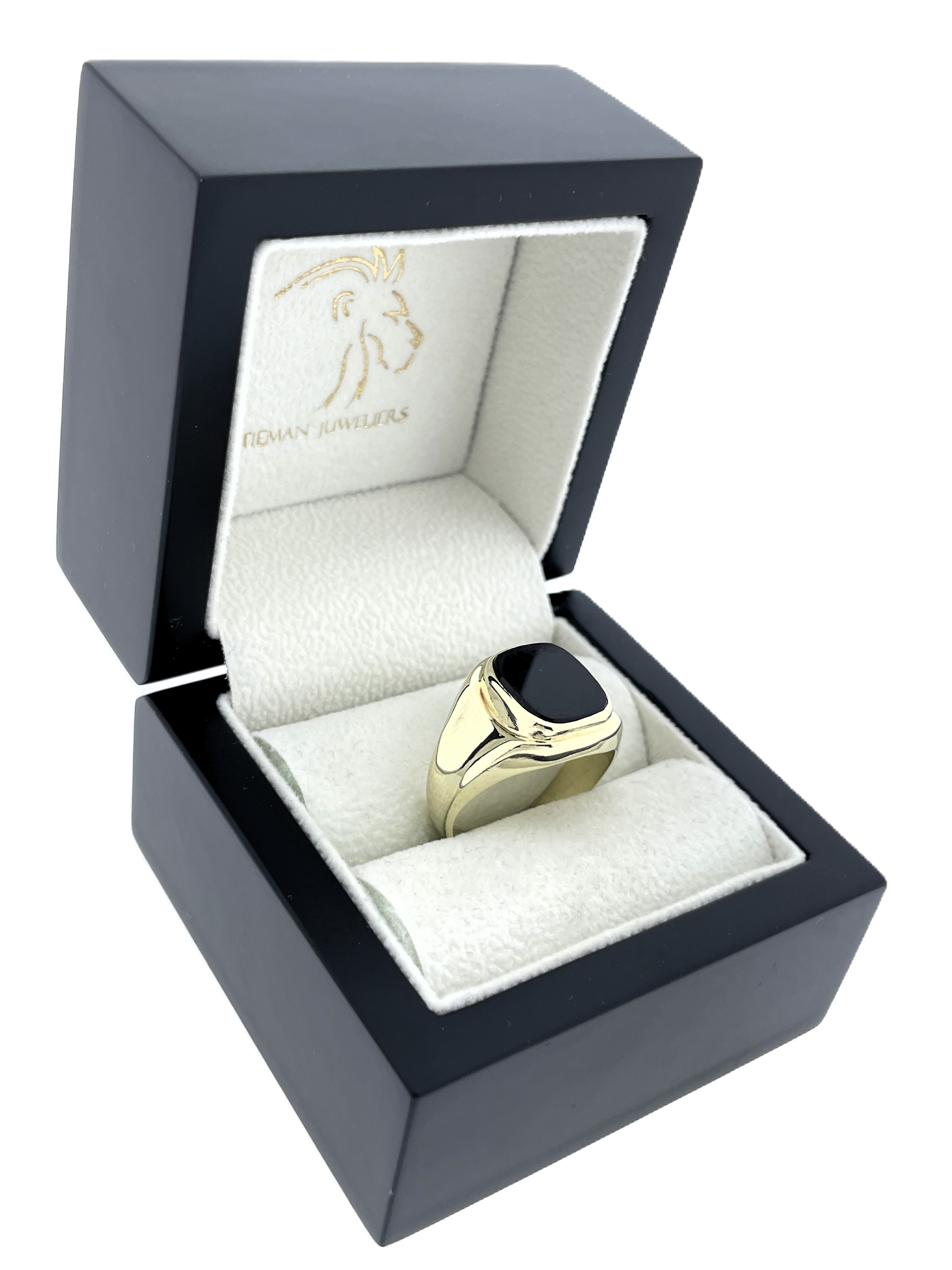 14 Karaat Gouden Heren Zegelring Onyx Klassiek Model