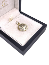 14 Karaat Gouden Hanger Hoop Geloof Liefde - 2.5 cm