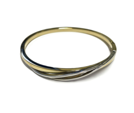 14 Karaat Bicolor Gouden Slag Armband - 12.5 g / Draaglengte ca 18 cm
