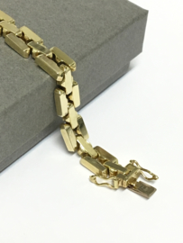 14 K Gouden Fantasie Schakel Armband - 18 cm / 15,05 g