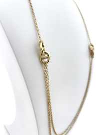 14 Karaat Gouden Multi Collier Jasseron 60 cm / 8,7 mm