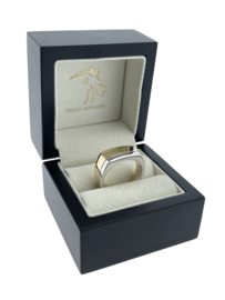 14 Karaat Bicolor Massief Gouden Heren Ring A-Symmetrisch - 16.1 g / Mt 20