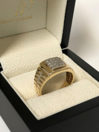 14 K Gouden Heren Rolex Ring 0.16 crt Briljantgeslepen Diamant G/VSI