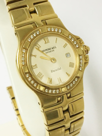 18 K Massief Gouden Raymond Weil Parsifal Diamond- Dames Polshorloge Incl Toebehoren