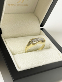 14 K Gouden Fantasie Ring Briljant Geslepen 0.07 Diamant - H / VS2