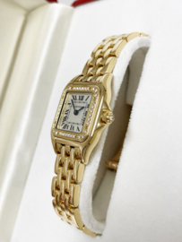 Cartier Panthere 4178 Lady Diamond 18 K Goud Quartz - Roman Dial