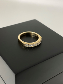 14 K Massief Gouden Rijring Half Memoire Ring 0.50 crt Diamant - G / VS1