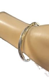 14 Karaat Bicolor Gouden Slag Armband - 12.5 g / Draaglengte ca 18 cm