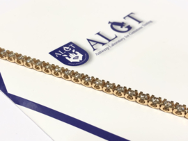 18 K Rosé Gouden Tennis Armband 4,85 Crt Briljant Geslepen Diamant - 20,5 cm / 16,75 g