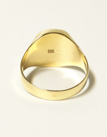 14 K Gouden Heren Zegelring Stomphoek - Onyx