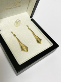Fins Designer Riitta Hakala 14 K Gouden Oorhangers - 4 cm