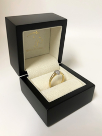 18 K Gouden Fantasie Ring Witgouden Hart Briljantgeslepen Cubic Zirkonia