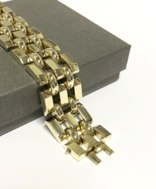 Brede 14 K Gouden Schakel Armband - 18,5 cm / 45,1 g