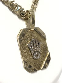 18 K Bicolor Gouden Rolex Plaat Hanger Schroeven - Cubic Zirkonia
