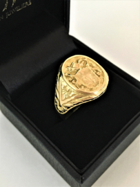 14 K Gouden Heren Ring met Wapen (bewerkt) - 10,02 gr