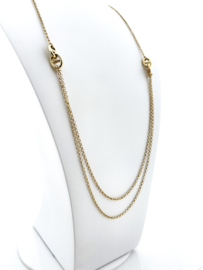 14 Karaat Gouden Multi Collier Jasseron 60 cm / 8,7 mm