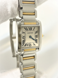 Cartier Tank Francaise Staal / Goud Model 2384 Quartz - Full Set