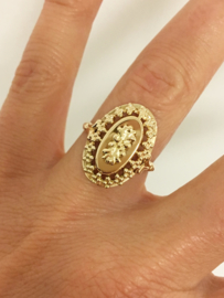 Handvervaardigd Antiek 14 K Gouden Entourage Ring