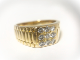 18 K Massief Gouden Heren Rolex Ring 0.50 Diamant F/IF - 17,25 g
