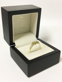 Antiek 14 K Gouden Rijring 0.20 crt Briljantgeslepen Diamant H/ VS2-SI