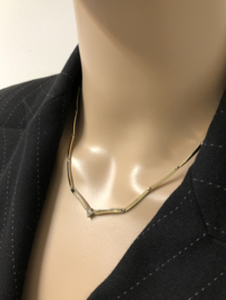 14 K Gouden V-Collier Briljantgeslepen Diamant H / VS1 - 42,5 cm / 12,95 g