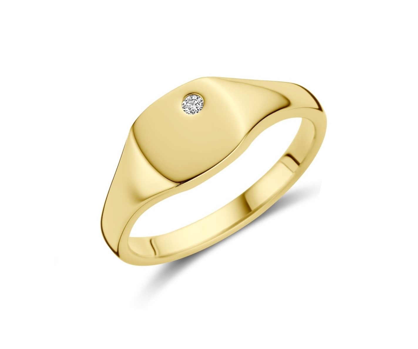 14 Karaat Graveerring Briljant Geslepen Diamant 0.02 ct  H/SI