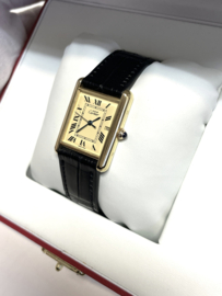 Must de Cartier Tank Large Date Ivory Roman Dial Quartz 2413 Incl Cartier Garantie