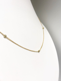 14 K Gouden Gourmet Ketting Balletjes - 43,5 cm