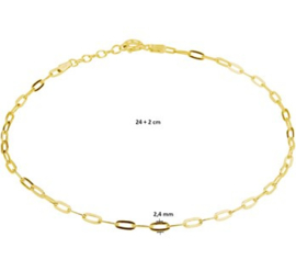 Enkelbandje Zilver Anker 2,4 mm 24 + 2 cm