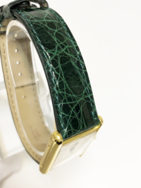 Must de Cartier Tank Large Quartz 590005 Ivory Arabic Dial Smaragd Groenlederen Band