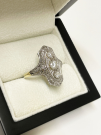 Art Deco Navette Diamond Ring 0.75 crt Diamant G/VVS2 - Jaren '30