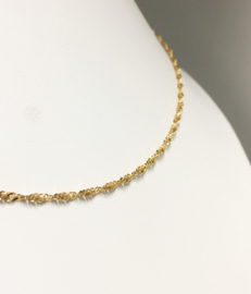 14 K Gouden Draai Collier - 42 cm / 2,3 g