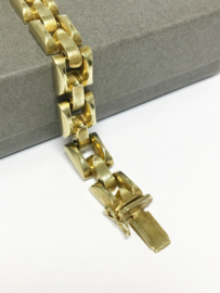 14 K Gouden Fantasie Schakel Armband - 19,5 cm / 16,15 g