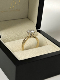18 K Gouden Solitair Ring 1.57 crt Briljantgeslepen Diamant F/SI2 - GIA Certificaat