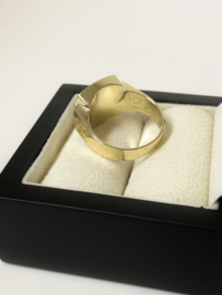 14 K Gouden Heren Zegelring Onyx / Meander Versace Motief - 8,95 g