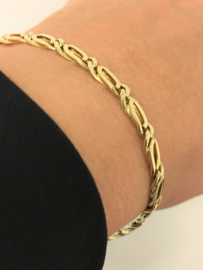 14 K Gouden Valkoog Schakel Armband - 21 cm / 11,55 g