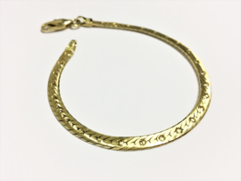 14 K Gouden Gourmet Schakel Armband (gewalst) - 19 cm