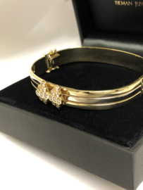 14 K Bicolor Gouden Slaven Armband 0.40 crt Briljantgeslepen Diamant