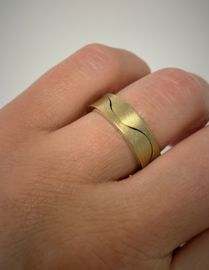 NIESSING 18 K Massief Gouden Design Band Ring - 11,64 g / 6,2 mm