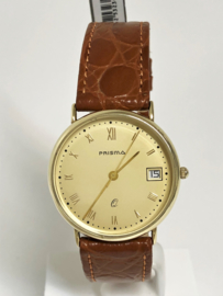 PRISMA 14 K Gouden Dresswatch Heren Polshorloge 1970 - Quartz