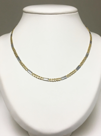 14 K Bicolor Gouden Gourmet Plaat Ketting - 46 cm / 14,45 g