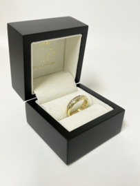 14 K Massief Gouden Bandring ca 0.15 crt Briljant Geslepen Diamant H / VS2