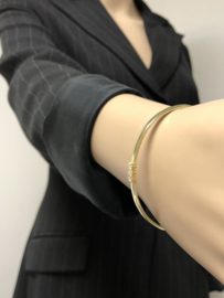 14 K Gouden Slaven Armband Bangle 0.15 crt Diamant G / VVS1 - 10 g